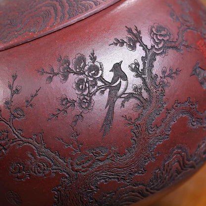 Yixing Zisha Teapot 960ml Red Clay Plum Blossom Large Gongfu Tea Pot