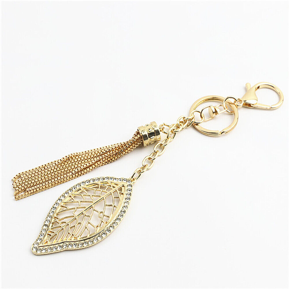 Leaf Shape Keychain Bag Hanging Ornament Tassel Chain Decorative Bag Pendant