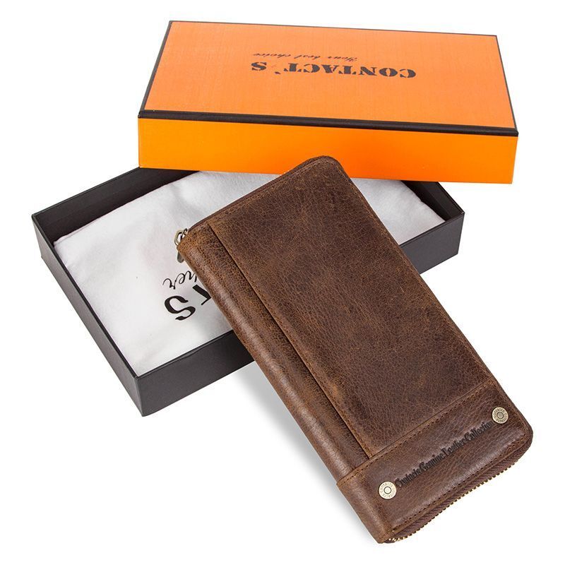 Wallets Genuine Leather Card Holder Purse Zipper Wallet Fashion Clutch Bag 1 PC