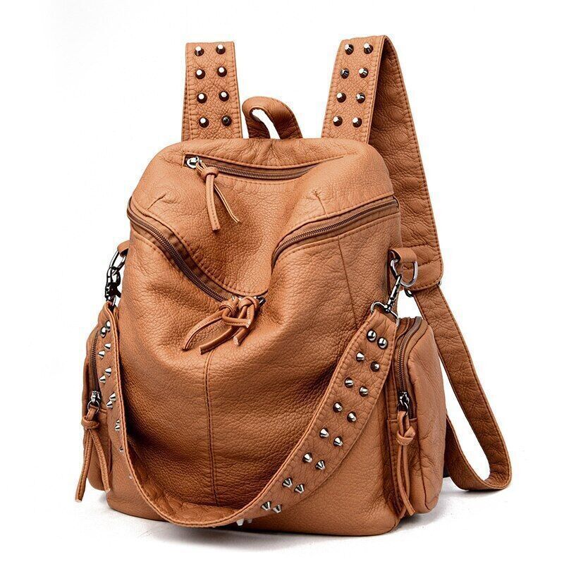 Backpacks Women Leather Daypack Anti-theft Travel Bag Large School Bag
