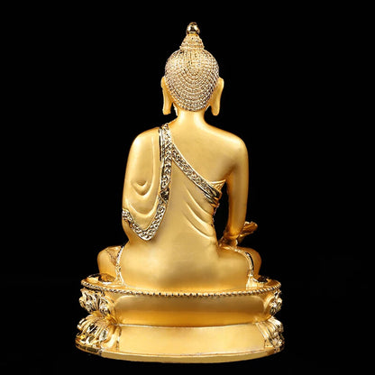 14cm Gold Pating Alloy Metal Medicine Pharmacist Tibetan Buddhist Buddha Statue