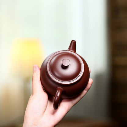 China Tea Pot Marked 7 Infuser Holes Real Yixing Zisha Purple Zhu Clay Pot 210ml