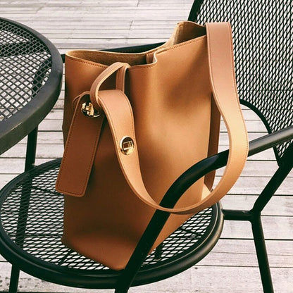 Women Bag Women's Simple Style PU Leather Shoulder Bag Handbags Bags Large Totes