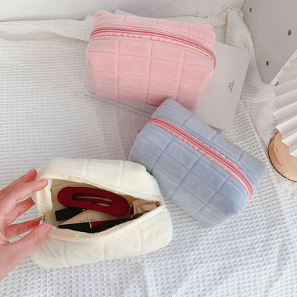 Plush Cosmetic Bag Soft Candy Makeup Purse Travel Storage Organizer Toiletry Bag
