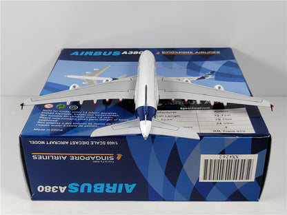 1:400 JC Wings SINGAPORE AIRLINES AIRBUS A380 Passenger Airplane Diecast Model