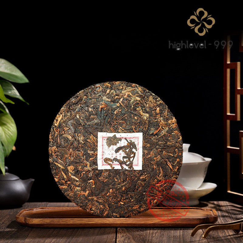 357g Ripe Pu'er Tea Cake Yunnan 2014 Raw Material Ancient Tree Aged Fermented
