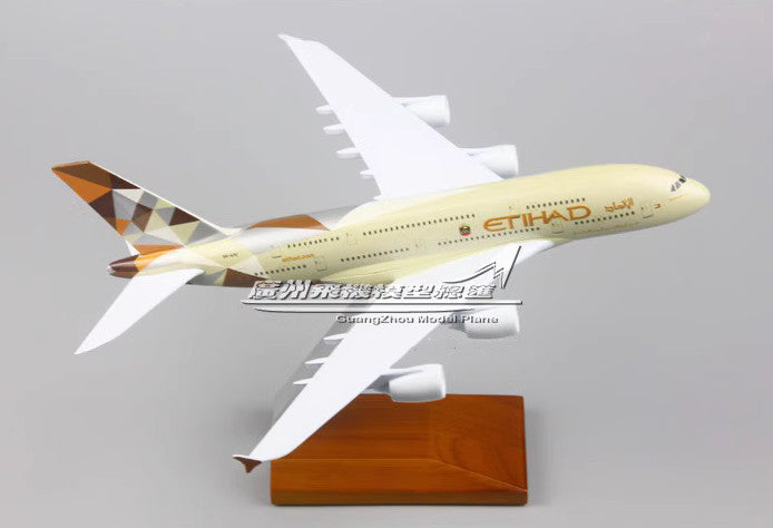 28CM ETIHAD AIRWAYS AIRBUS A380 Passenger Aircraft Plane Diecast Airplane Model