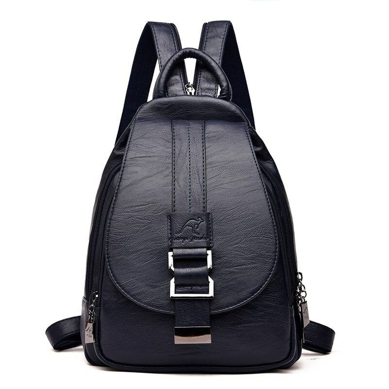 Women Leather Backpacks Female School Bag Travel Back Bag Retro Bagpack