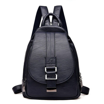 Women Leather Backpacks Female School Bag Travel Back Bag Retro Bagpack