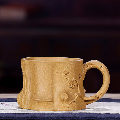 one cup 80ml true yixing zisha purple clay marked tea cup with handle handmade