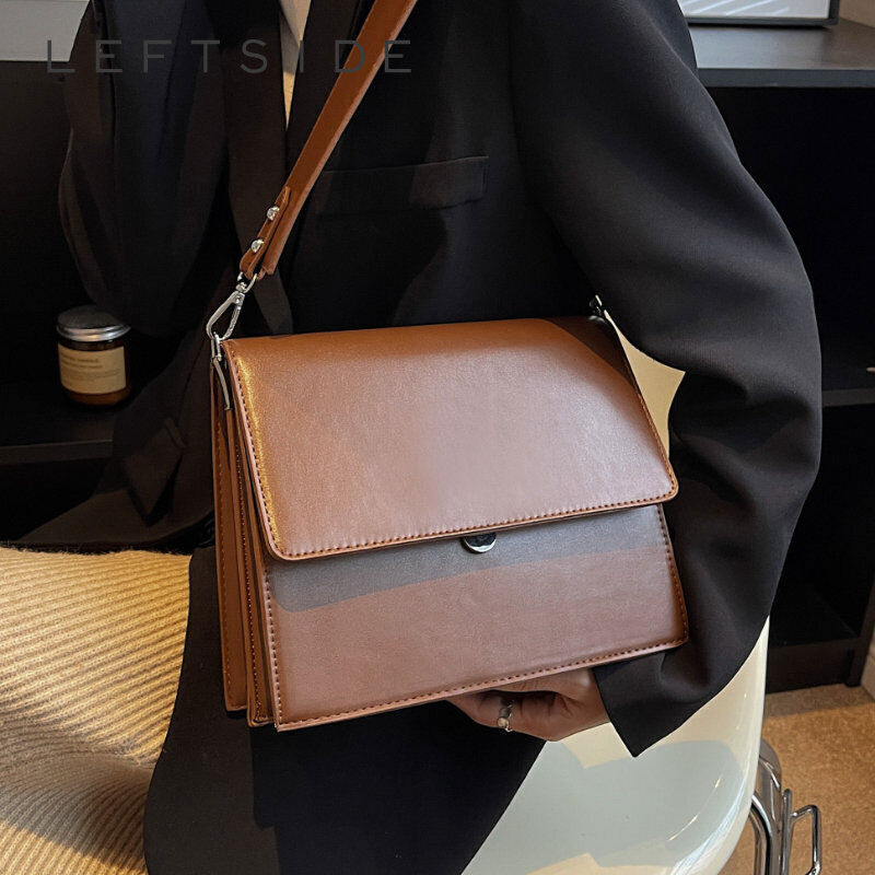 Double Layer Flap Crossbody Bags Women Classic Shoulder Handbags Black