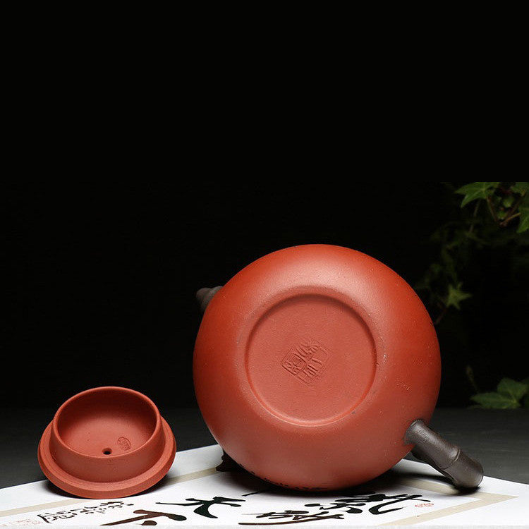 Authentic Yixing Zisha Tea Pot Chinese Character Carved Pot Full Handmade Pots