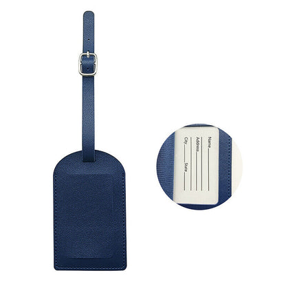 Travel Leather PU Luggage Tags Suitcase ID Card Name Label Baggage Address Tag