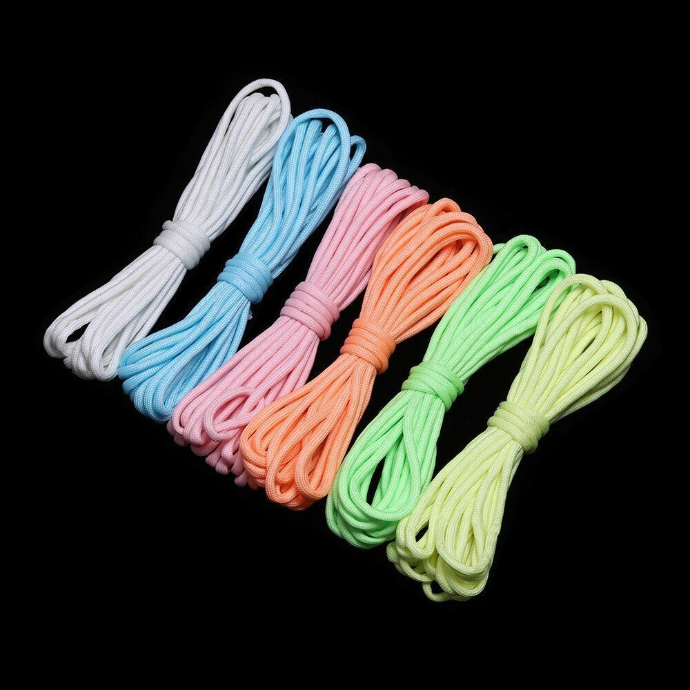 Glowing Luminous Paracord550 100FT Parachute Lanyard Rope 9 Strands core 1/5/10M