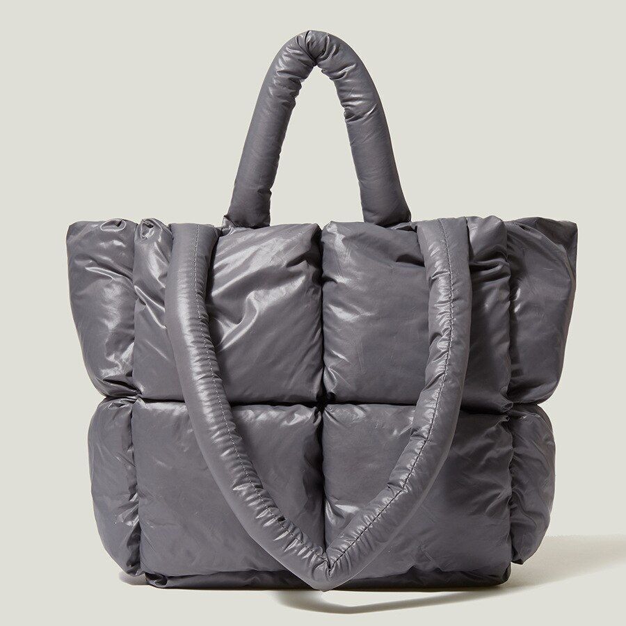 Large Padded Handbags Women Shoulder Bags Nylon Down Cotton Crossbody Bag Purse