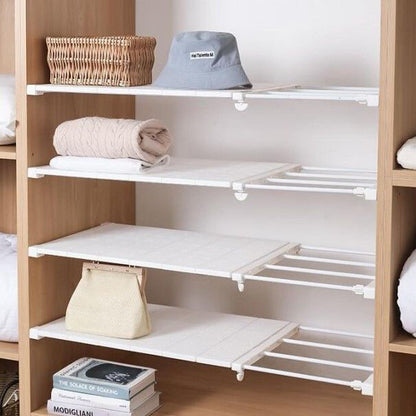 Closet Tension Shelf & Rod Expandable Rack Kitchen Organiser Divider Separator