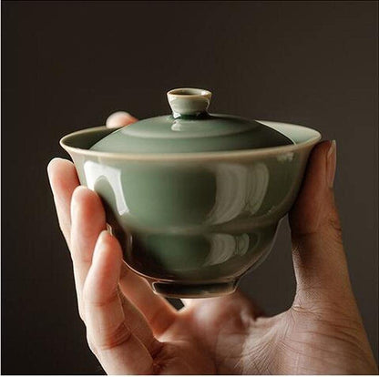 130ml Retro Ceramics Gaiwan Handmade Tea Bowl Cup Tureen Kung Fu Tea Set Tea