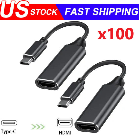 USB-C Type C To HDMI Adapter USB3.1 Cable For MHL Android Phone Tablet Black Lot