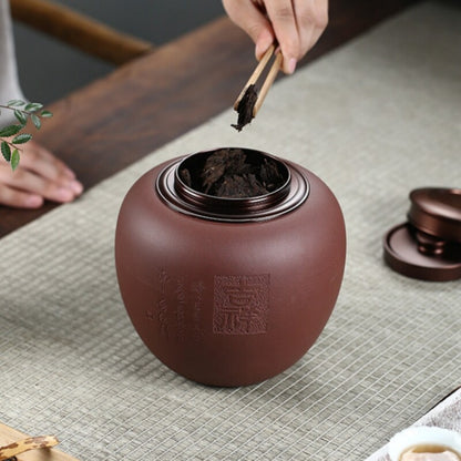 Sealed Tea Canister With Lid Chinese Yixing Zisha Purple Clay Awakening Tea Jar