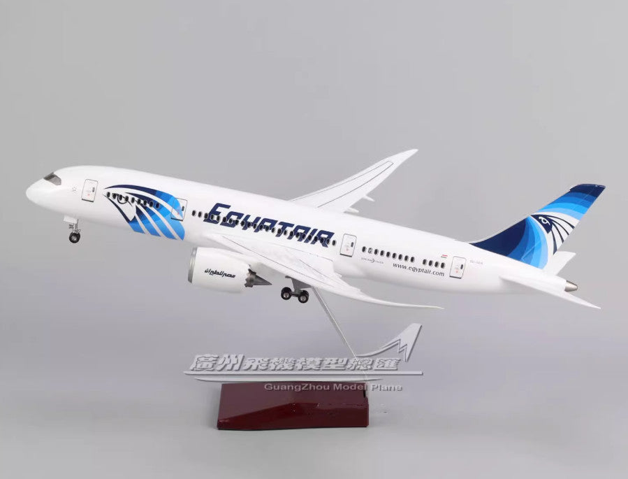 1:130 43CM EGYPTAIR BOEING 787 Passenger Plane Landing Gear Resin Aircraft Model