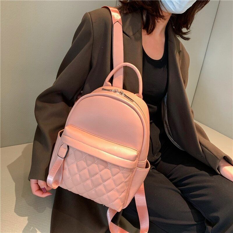 2023 Embroidered Backpack Women's PU Bag Multi-function Backpack