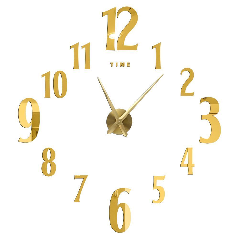 DIY Wall Clocks Acrylic Mirror Large 3D Frameless Home Living Room Decor 37-47In