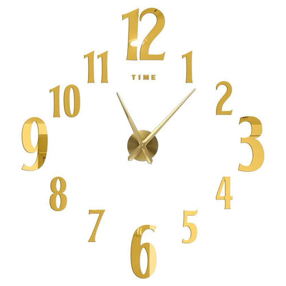 DIY Wall Clocks Acrylic Mirror Large 3D Frameless Home Living Room Decor 37-47In
