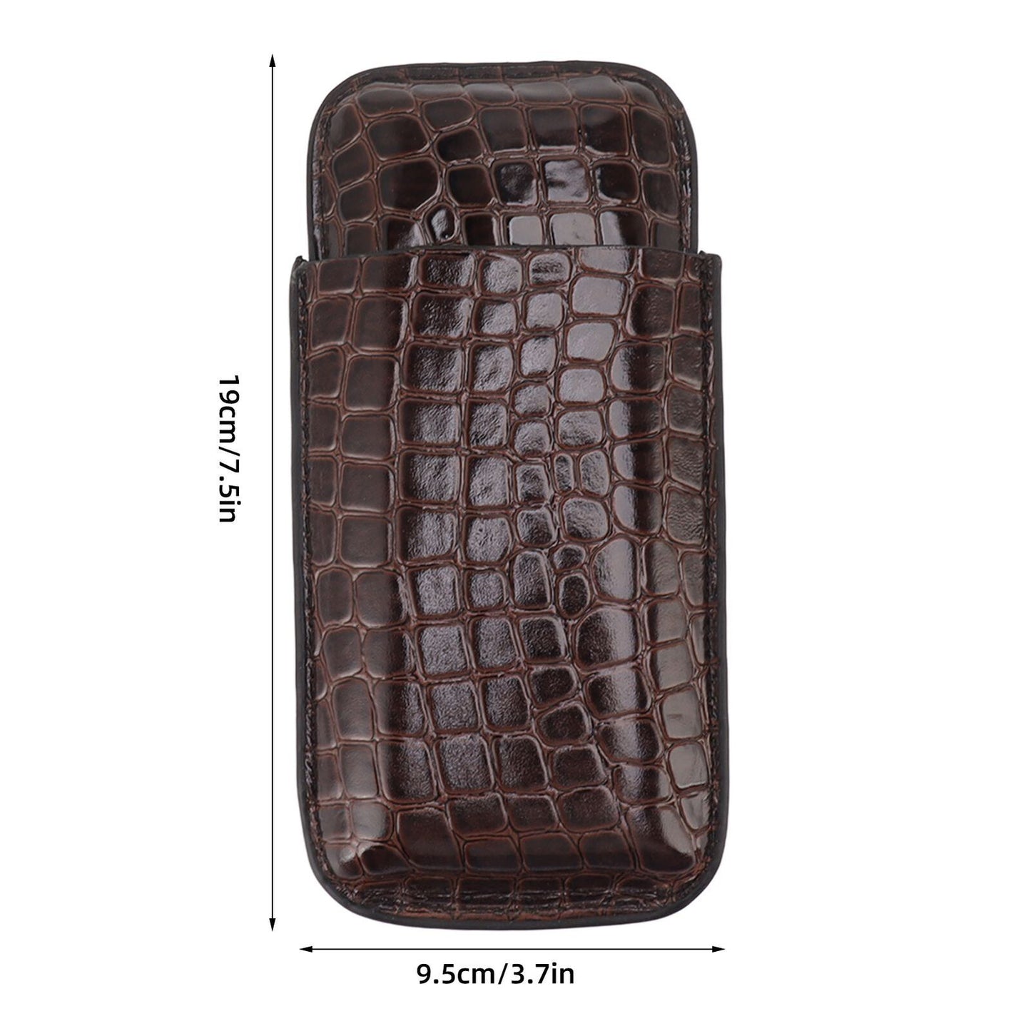 Cigarettes Case Leather 3 Cigar Holder Travel Smoking Accessory Storage 19x9.5cm