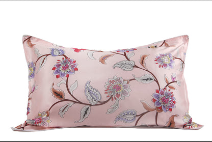 Mulberry Silk Pillowcase 25 Momme Floral Genuine Silk Sleep Pillow Cover Counter