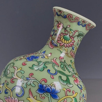 Vintage Exquisite Chinese Porcelain Painted Hundred Flower Pattern Vase 14.5cm