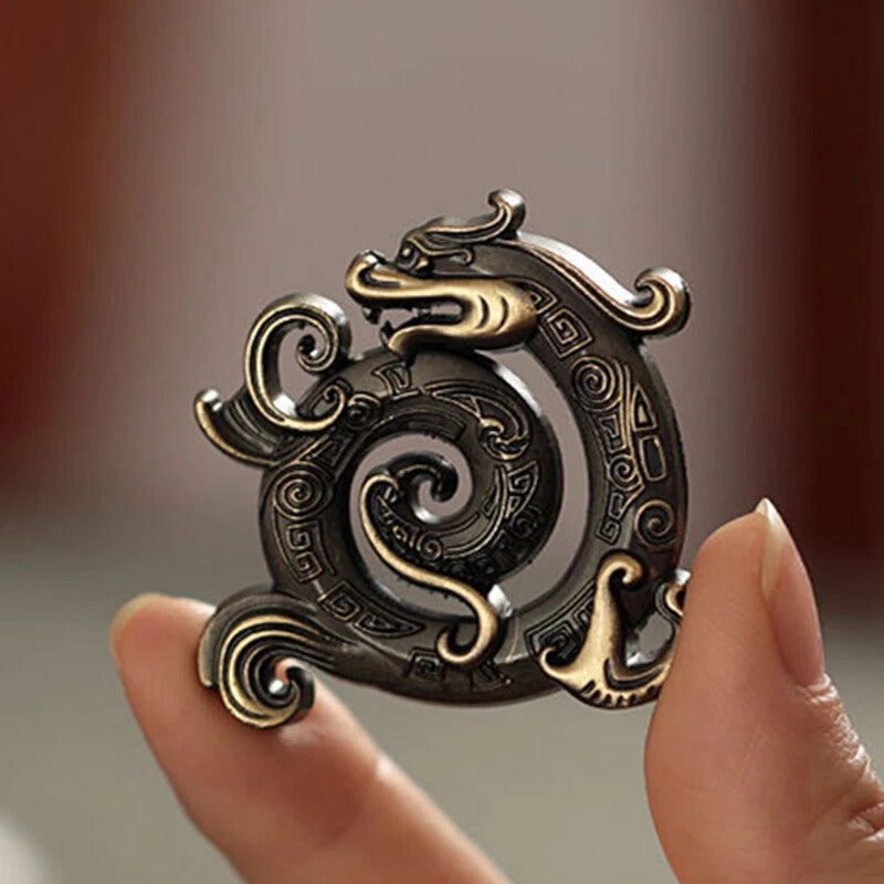 Sanskrit Incense Stick Burner Alloy Buddhist Tribute Meditation Dragon Engraving