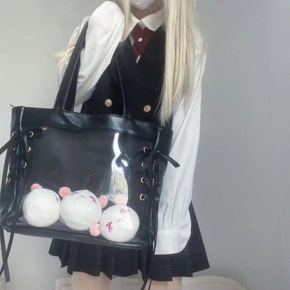 Shoulder Bag Women Soft Synthetic Leather Big Canvas Tote Shopper 32*29*13CM Bag