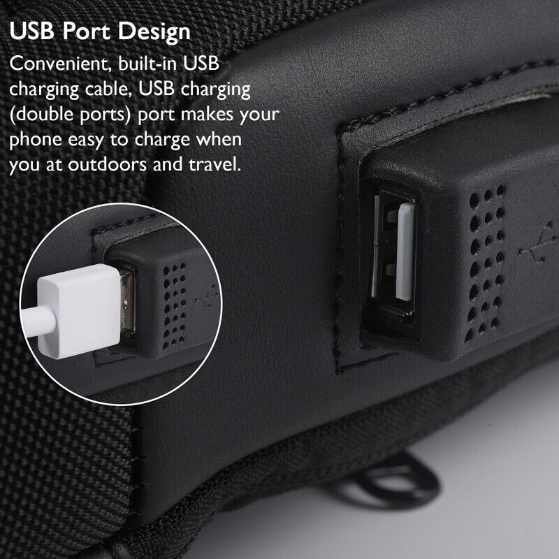 Anti-Theft Sport Sling Shoulder Bag USB-Charging Crossbody Bags Chest Daypack