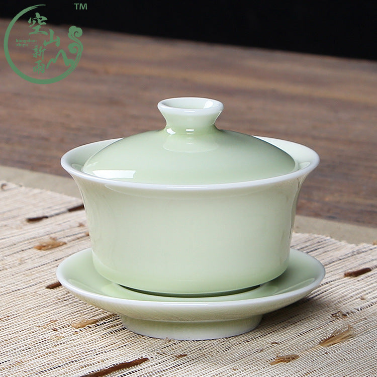 180ml Gaiwan Open Film Cover Bowl Longquan Celadon Kungfu Pot Tea Bowl Tea Cups