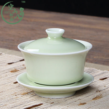 180ml Gaiwan Open Film Cover Bowl Longquan Celadon Kungfu Pot Tea Bowl Tea Cups