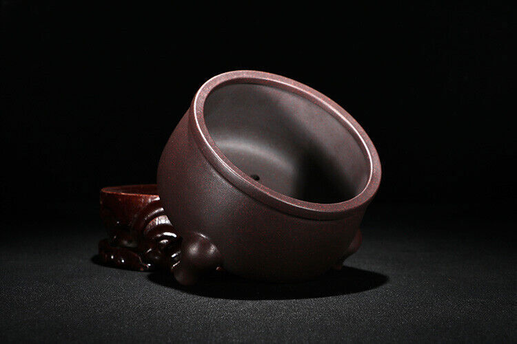 4.5" New Vintage Yixing Zisha Semi Cascade Shohin Bonsai Pot Round Simple