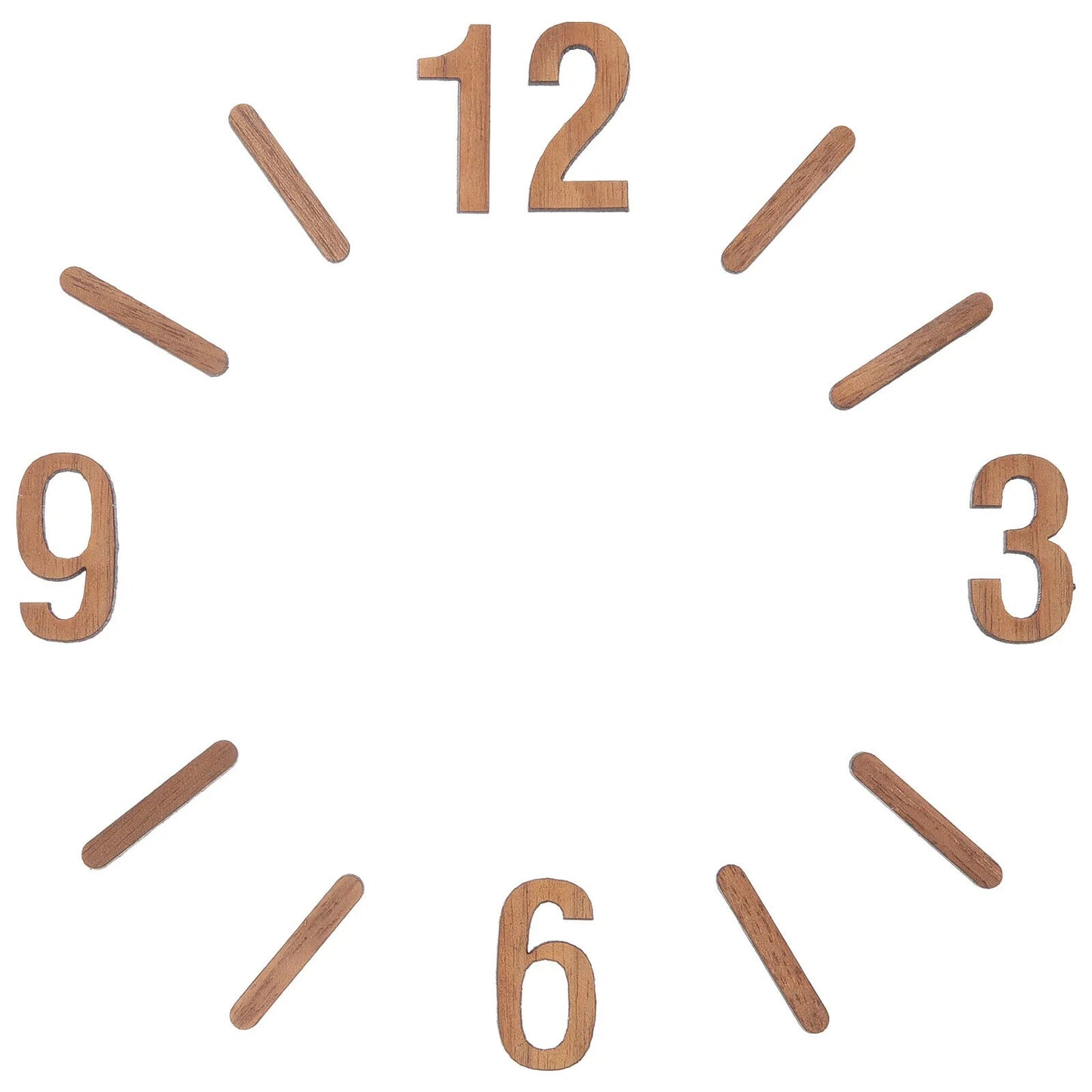 Wall Clocks Elegant Bamboo Wooden DIY Numerals Kit Replacement Living Room Decor