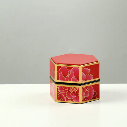 Chinese Vintage Floral Tea Tin Canister Jar Tinplate Tea Sealed Portable Tea Box