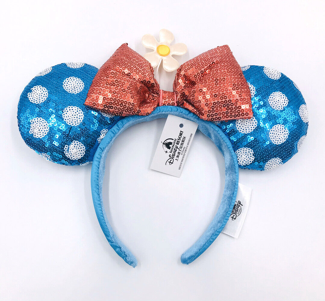 Kids New Hat Sun Flower Bow Sequins Minnie Ears Polka Dot Disney Parks Headband