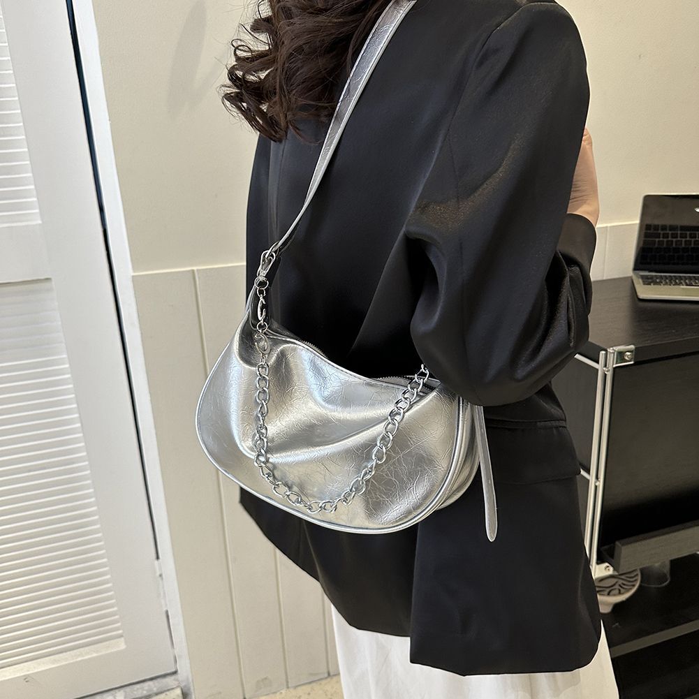 Chain Shoulder Bags Handbags Crossbody Synthetic Leather Underarm Shopper Purses