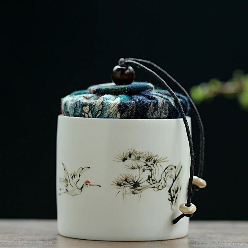 8cm Ceramics Tea Caddy Tieguanyin Storage Tank Portable Travel Tea Box Sealed
