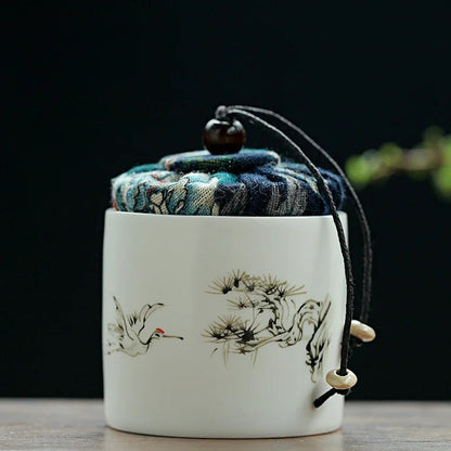 8cm Ceramics Tea Caddy Tieguanyin Storage Tank Portable Travel Tea Box Sealed