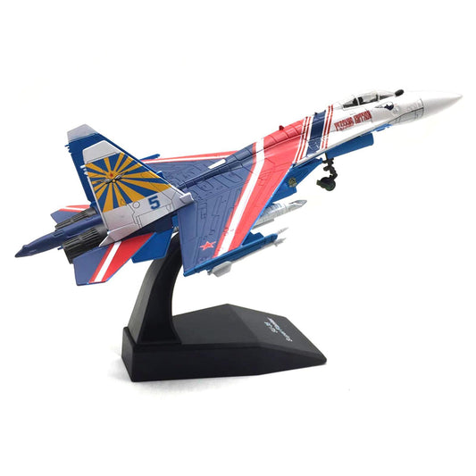 1/100 Red-Blue Metal SU-27 Super Flanker Heavy Aircraft Model Military Ornament