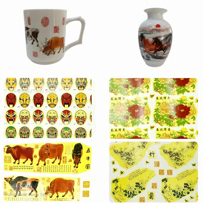 Ceramic Decal Pottery Art Clay Transfer Yellow Flower Paper Overglaze Underglaze