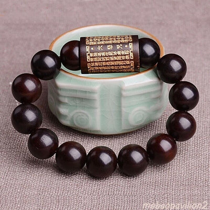 Lightning Strike Peach Wood Shurangama Mantra Buddha Bead Auspicious Bracele