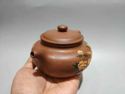 Chinese Yixing Zisha Clay Handmade Exquisite Flowers&Birds Teapot 31317