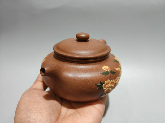 Chinese Yixing Zisha Clay Handmade Exquisite Flowers&Birds Teapot 31317
