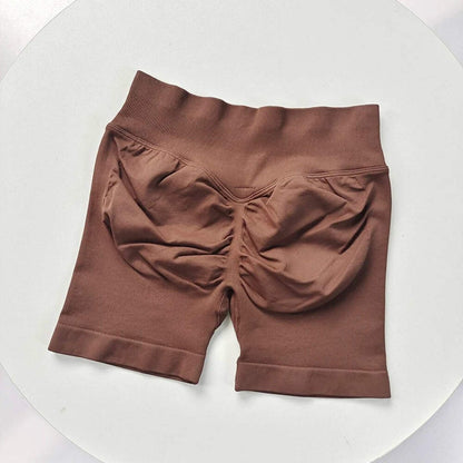 Seamless Ribbed Yoga Shorts Scrunch Lift