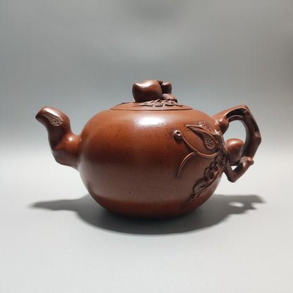 Vintage Chinese Yixing Purple Clay Teapot Zisha Ceremony Ceramic Peach Teaware