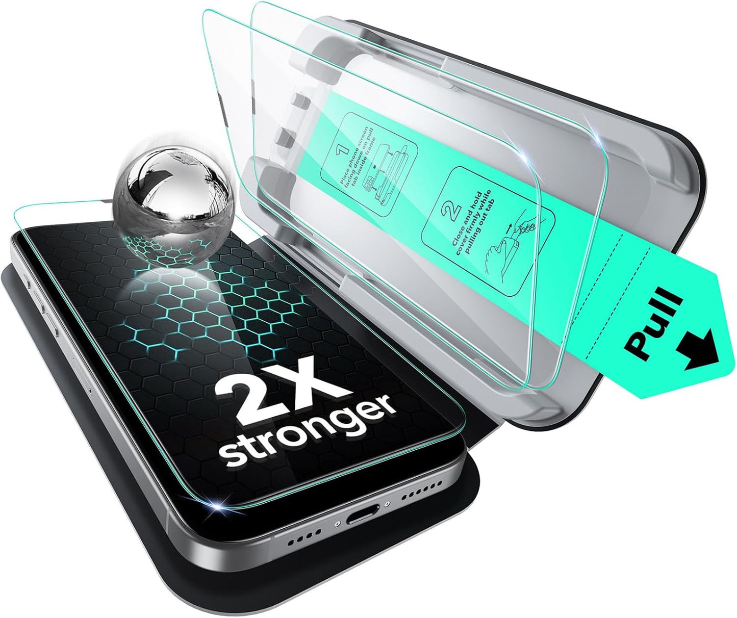 3 Pack for Iphone 14 Pro Max Screen Protector, Military Grade Shatterproof, 9H H